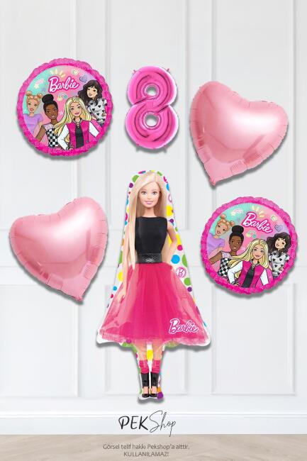Kız Oyuncak Bebek Tema Pembe Yaş Balonlu Doğum Günü Balon Seti - 9