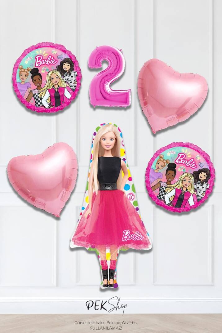 Kız Oyuncak Bebek Tema Pembe Yaş Balonlu Doğum Günü Balon Seti - 3