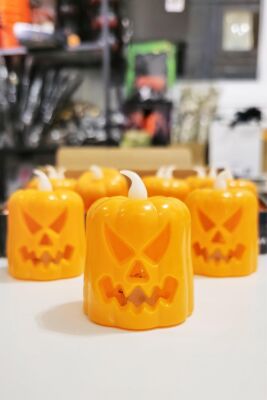 Korkunç Balkabağı Işık Halloween Işıklı Süsler Cadılar Bayramı Masa Üstü Işıklı Süsler 3lü Set - 1