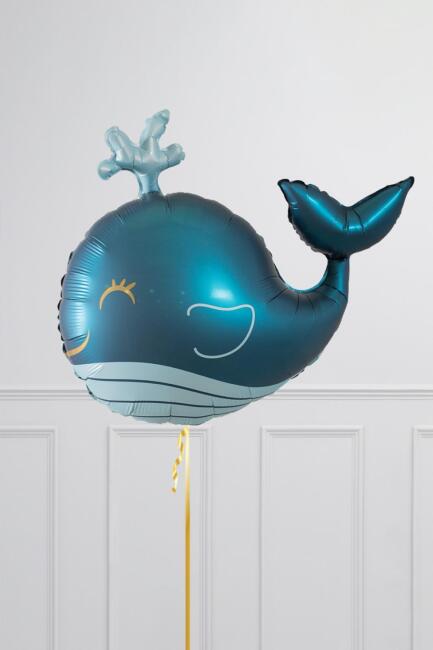 Koyu Mavi Balina Şekilli Folyo Balon 90cm - 1