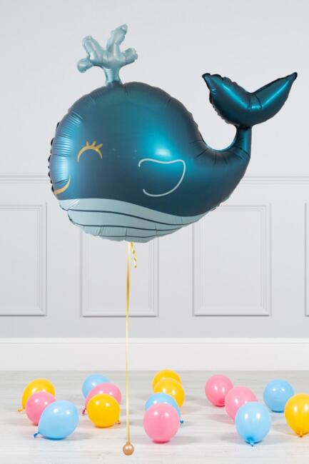 Koyu Mavi Balina Şekilli Folyo Balon 90cm - 2