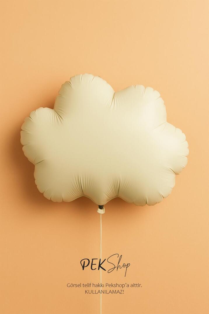 Krem Bulut Folyo Balon Retro Bulut Balon - 1