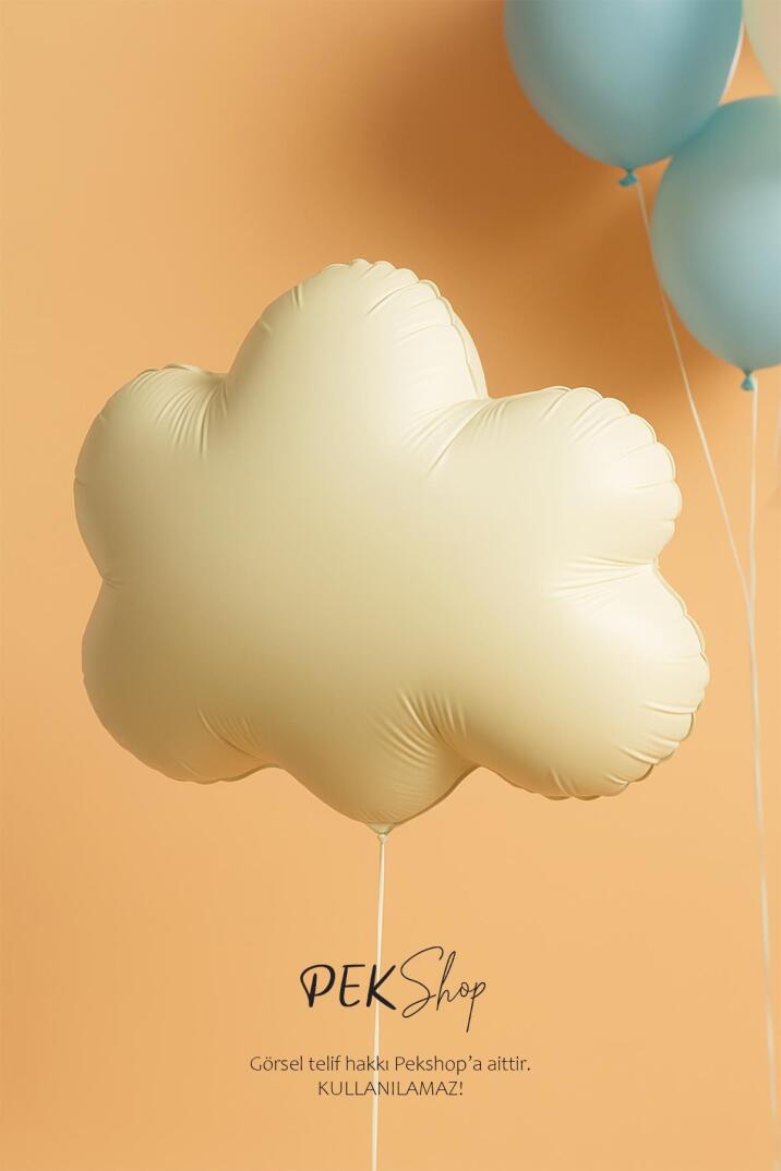 Krem Bulut Folyo Balon Retro Bulut Balon - 2