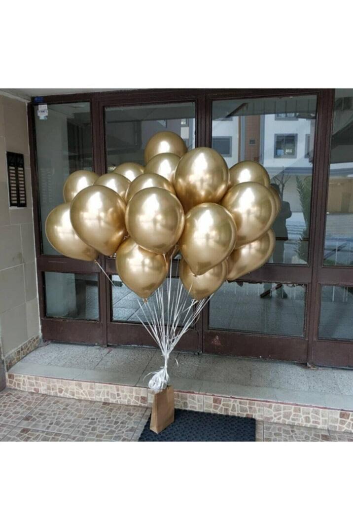Krom Gold Balon Aynalı Balon 10lu - 2