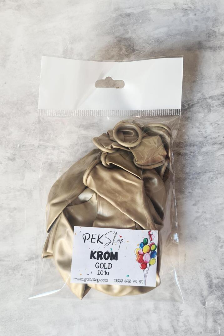 Krom Gold Balon Aynalı Balon 10lu - 3