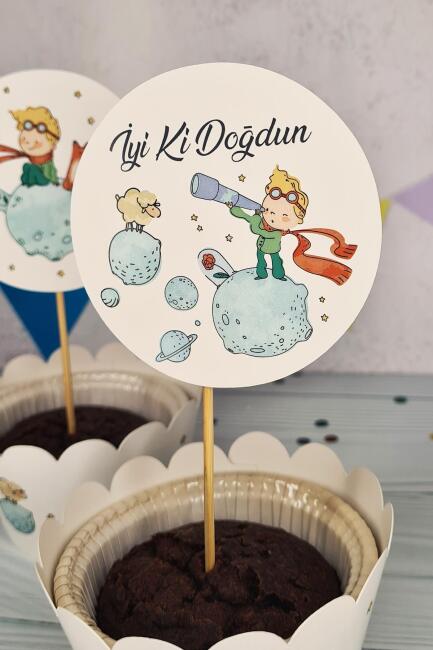 Küçük Prens Konsept Kürdan Süsleri Cupcake Süsleri Lüks Büyük Boy 10lu Paket - 4