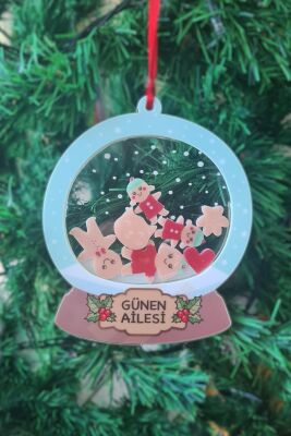 Kurabiye Adam Ailesi Kişiye Özel Yılbaşı Ağaç Süsü Gingerbread Family Dikiz Ayna Süsü - 1
