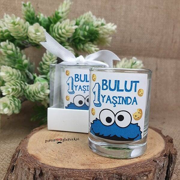 Kurabiye Canavarı Konsept Bardak Mum - 1