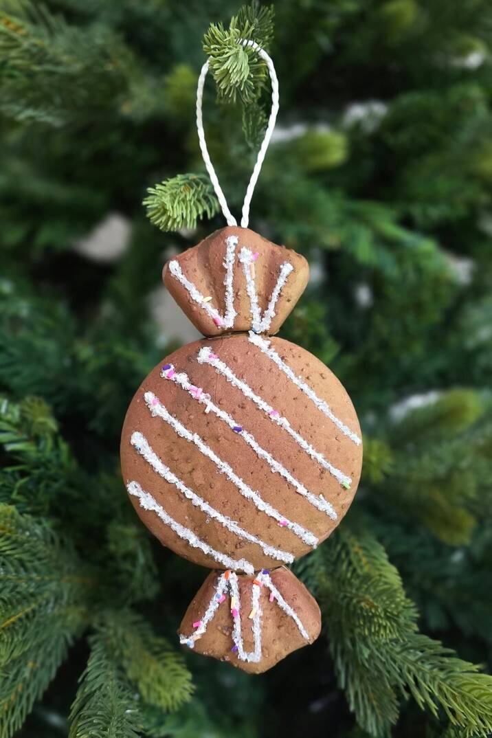 Kurabiye Görünümlü Gerçekçi Şeker Paketi Şeklinde Yılbaşı Ağaç Süsü 18cm - 2