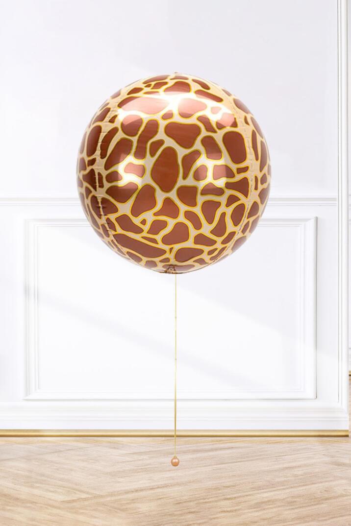 Küre Zürafa Desen Folyo Balon 4D Büyük Boy 55cm - 1