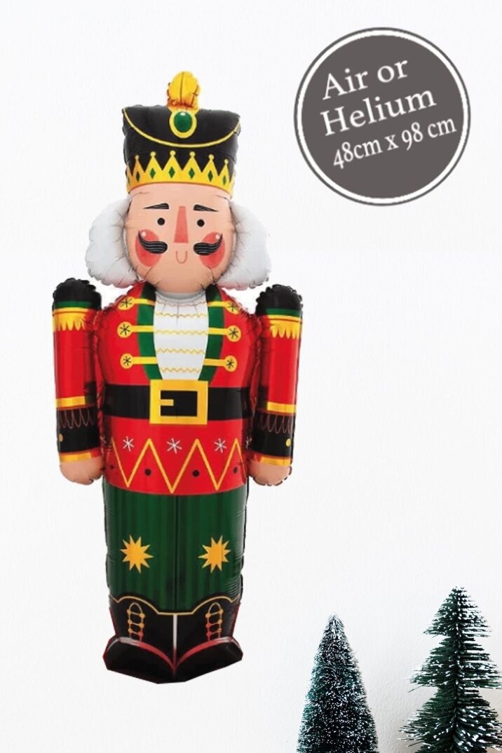Kurşun Asker Folyo Balon Yılbaşı Balonu Fındıkkıran Nutcracker Şekilli Folyo Balon Ayaksız - 1