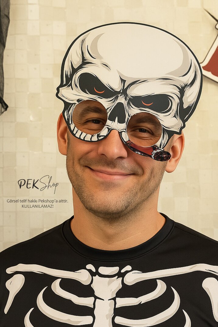 Kuru Kafa Cadılar Bayramı Gözlük Halloween Aksesuarı - 1