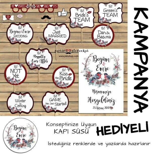 Kuşlu Kozalaklı Kış Konsept 2li Kampanyalı Paket - 1
