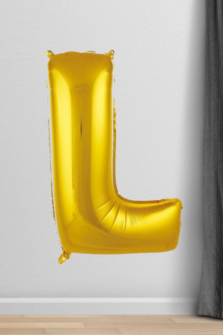L Harfi Folyo Balon Gold 100 cm 40 inç 1 Metre Altın - 1