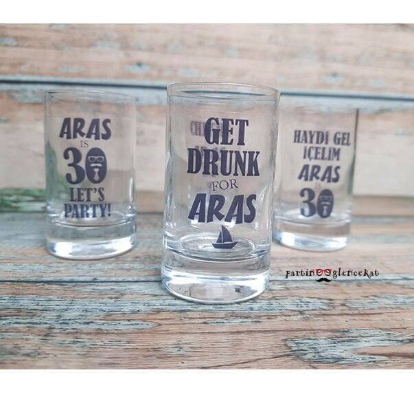 Lacivert Konsept Baskılı Shot Bardağı - 1