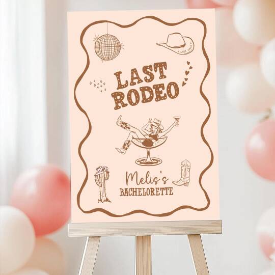 Last Rodeo Konsept Bekarlığa Veda Panosu