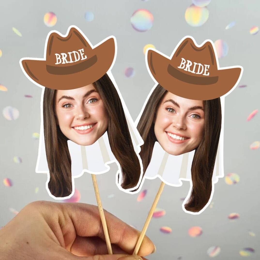 Last Rodeo Konsept Fotoğraflı Bride Kürdan Süsü (10lu paket) - 1