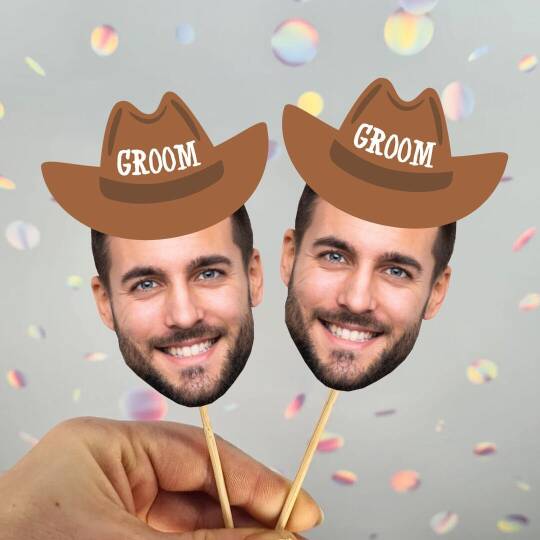 Last Rodeo Konsept Fotoğraflı Groom Kürdan Süsü (10lu paket)
