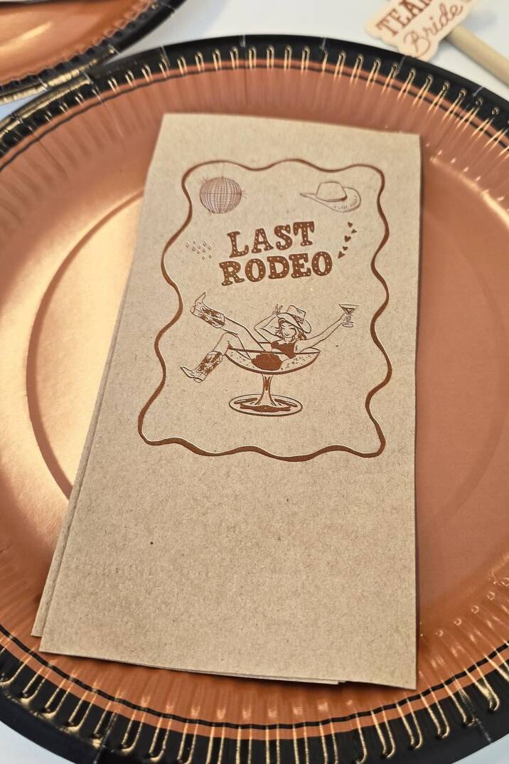 Last Rodeo Konsept Kraft Renk Bekarlığa Veda Peçete 12li Paket - 1