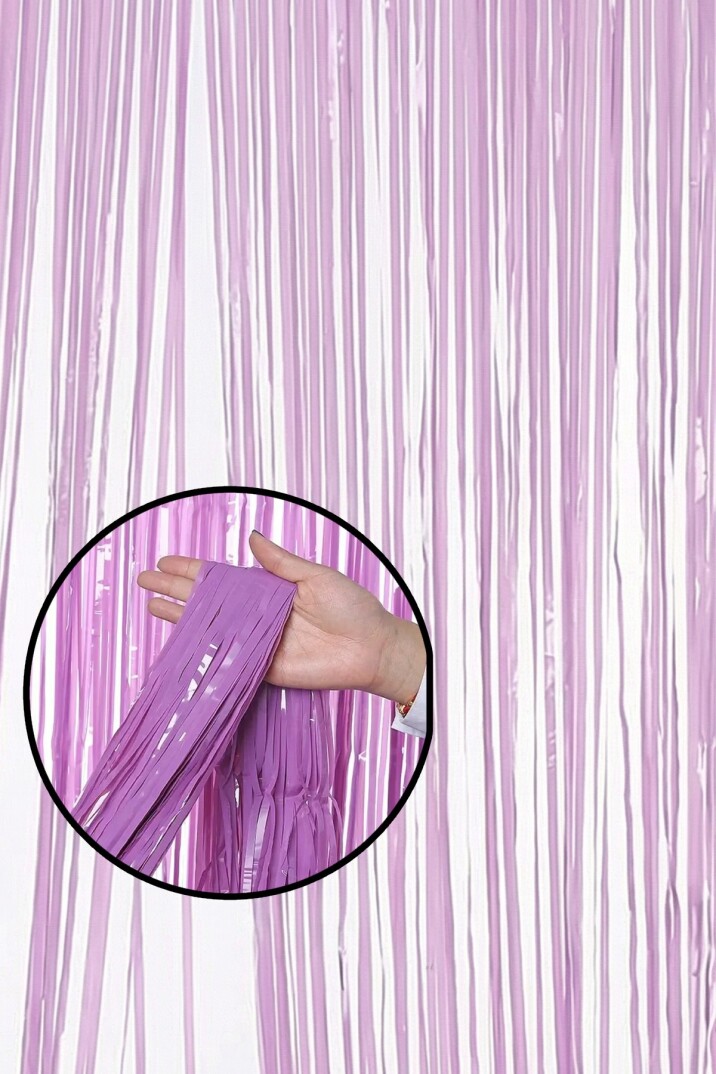 Lila Fon Perdesi 100x200 cm Arka Fon Kapı Perde Lila Renk - 1