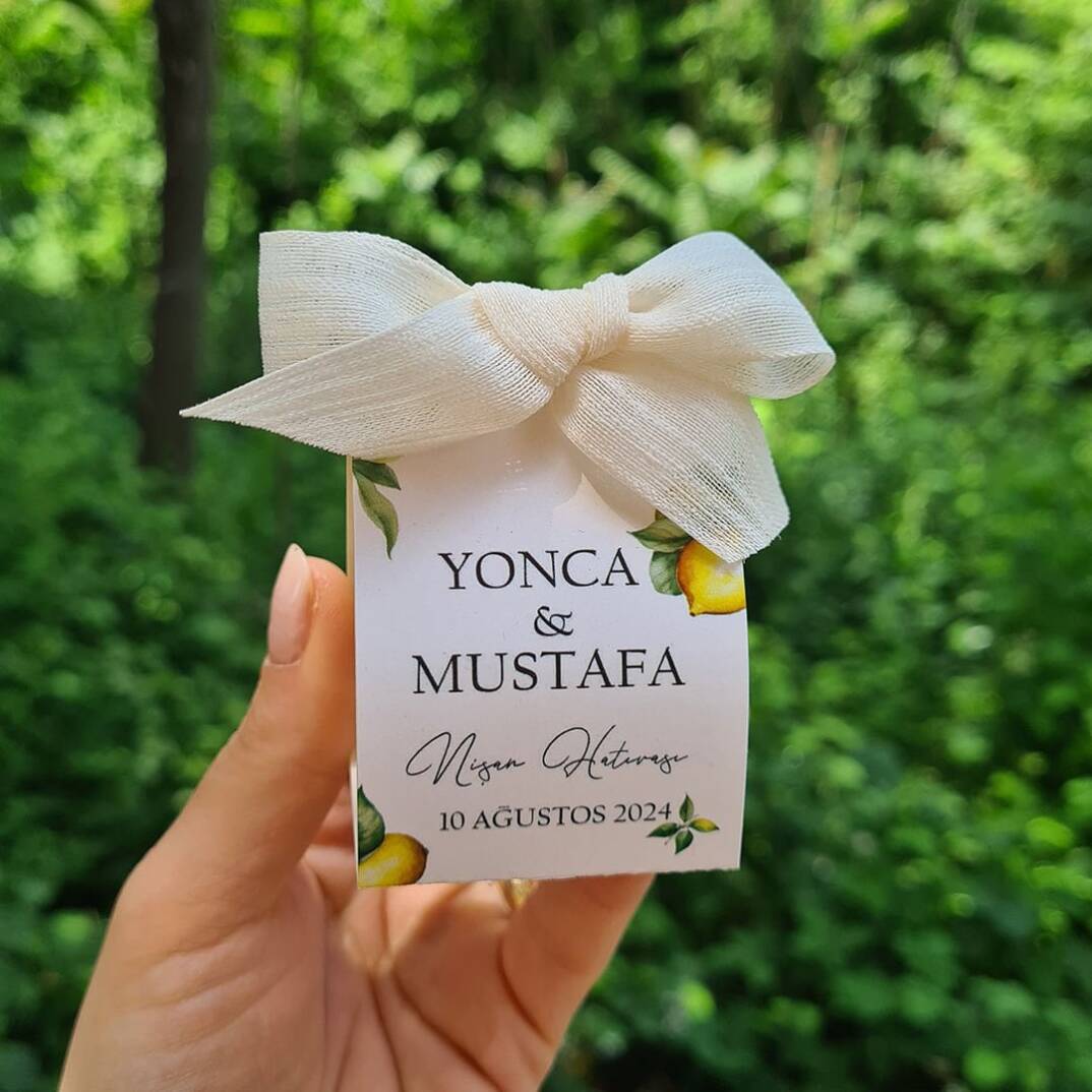 Limon Bahçesi Konsept Özel Kesim Kutulu Bubble Mum Hediyelik - 1