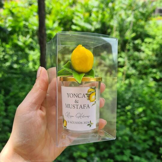 Limon Bahçesi Yapay Çiçek Süslemeli Konsept Mum Hediyelik - 6
