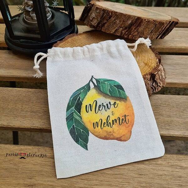 Limon Konsept İsme Özel Baskılı Kese - 1