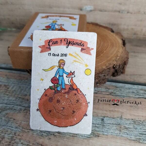Little Prince Konsept Baskılı Doğal Taş Magnet - 1