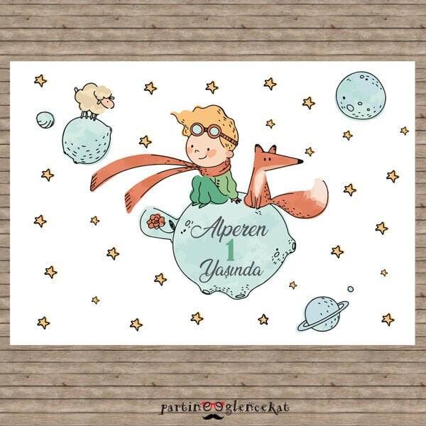 Little Prince Konsept Doğum Günü Afişi Poster - 1