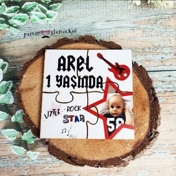 Little Rock Star Konsept Ahşap Puzzle Magnet - 1