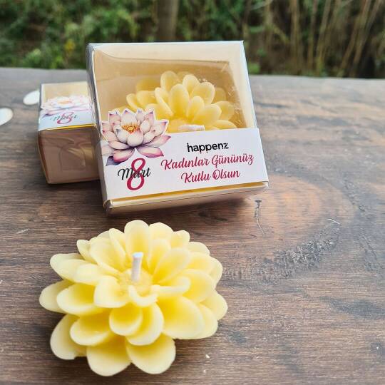 Lotus Mum Özel Kesim Kutulu Sarı Renk Kadınlar Günü Hediyesi - 2