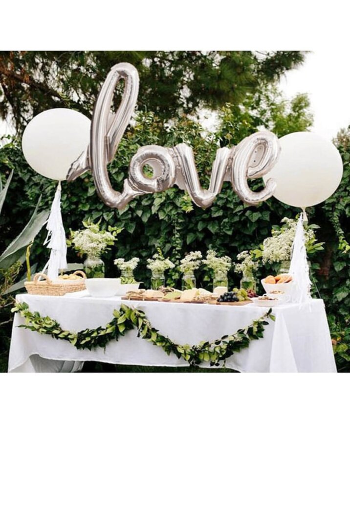 Love İmza Folyo Balon Gümüş Büyük Boy 65x108 - 1