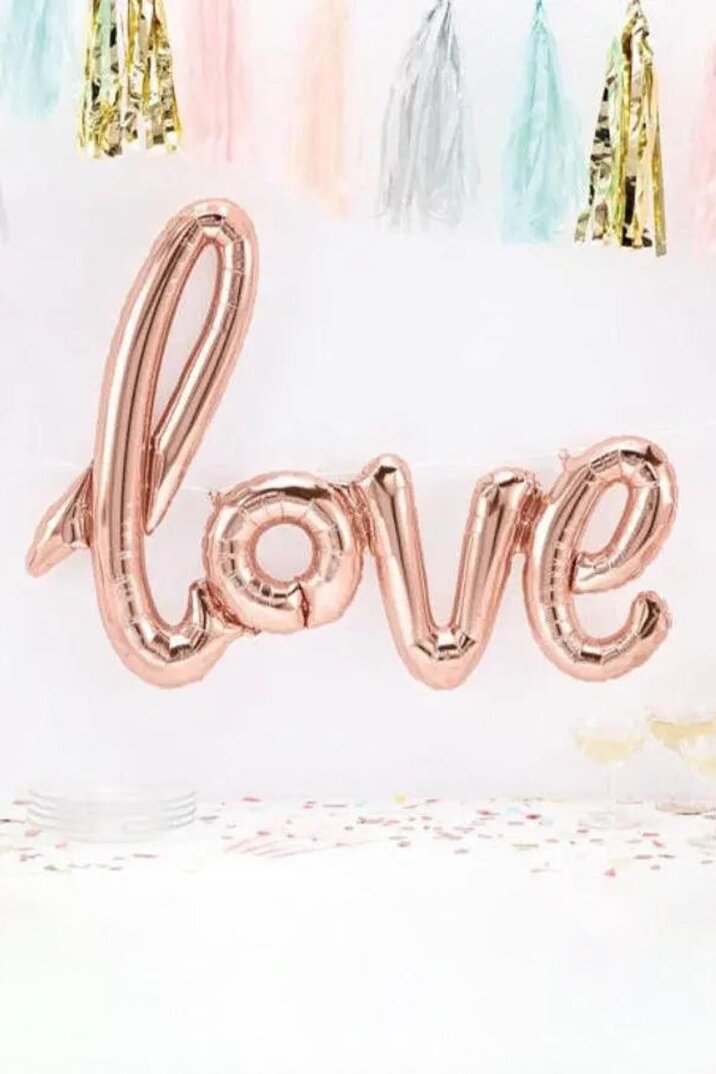 Love İmza Folyo Balon Rose Büyük Boy 65x108cm - 1