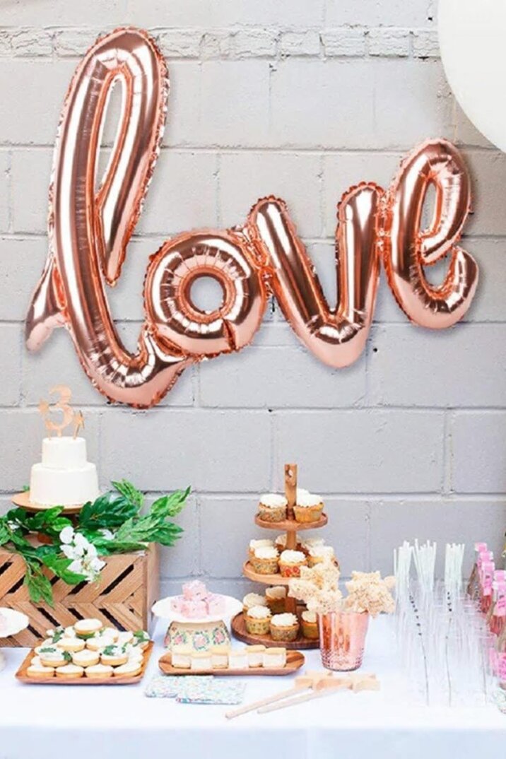Love İmza Folyo Balon Rose Büyük Boy 65x108cm - 2