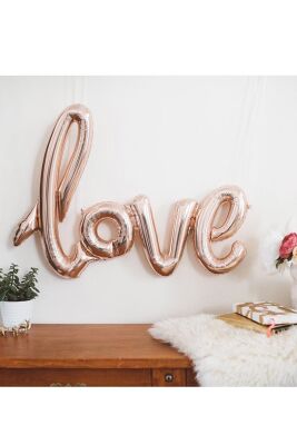 Love İmza Folyo Balon Rose Büyük Boy 65x108cm - 4