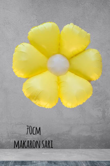 Makaron Sarı Papatya Folyo Balon 70cm (1)