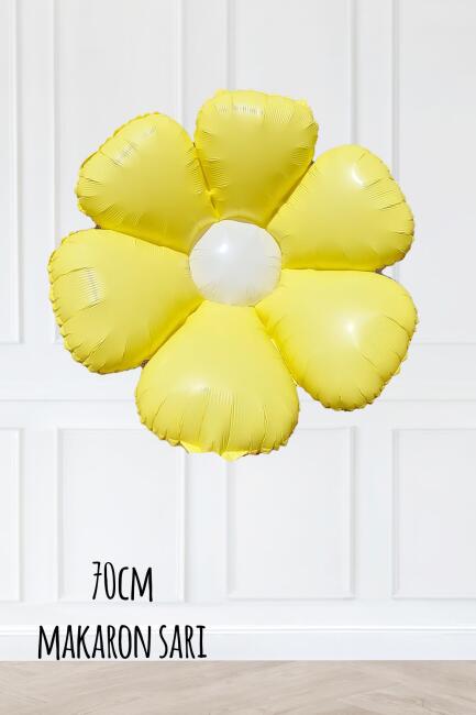 Makaron Sarı Papatya Folyo Balon 70cm