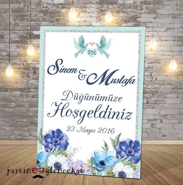 Mavi Kuşlar Konsept Karşılama Panosu - 1