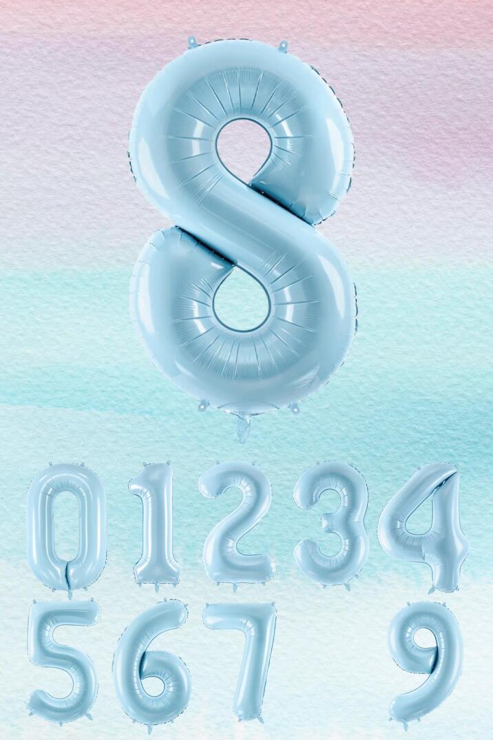 Mavi Rakam Balonlar 75cm Dev Uçan Rakam Balon - 9