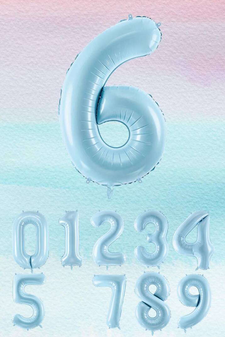 Mavi Rakam Balonlar 75cm Dev Uçan Rakam Balon - 7