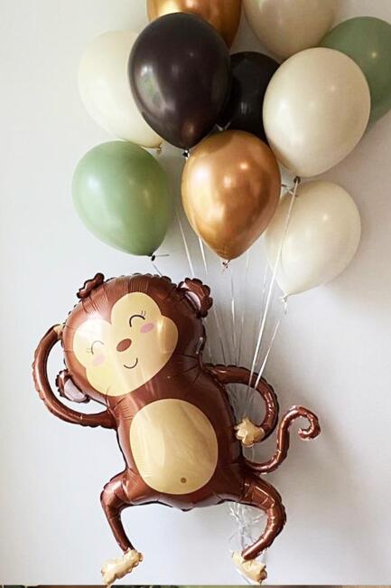 Maymun Folyo Balon Safari Temalı Doğum Günü Balonları 90cm - 2
