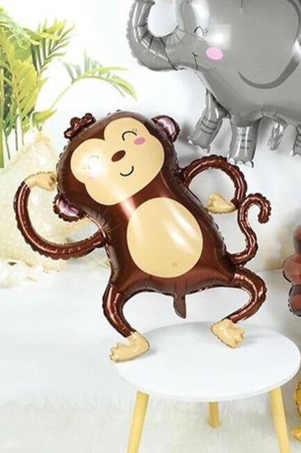 Maymun Folyo Balon Safari Temalı Doğum Günü Balonları 90cm - 3