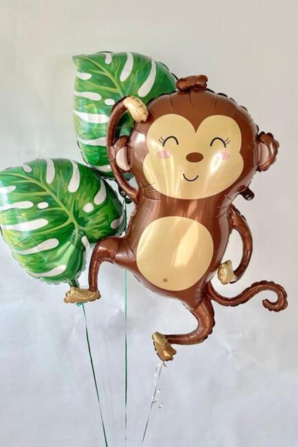 Maymun Folyo Balon Safari Temalı Doğum Günü Balonları 90cm - 4