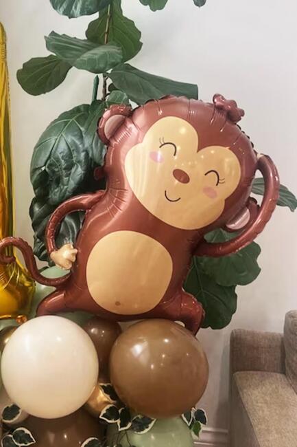 Maymun Folyo Balon Safari Temalı Doğum Günü Balonları 90cm - 5