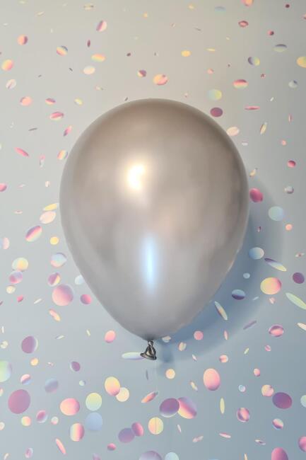 Metalik Gümüş Balon 12" 30 Cm Metalik Balon 10lu Paket