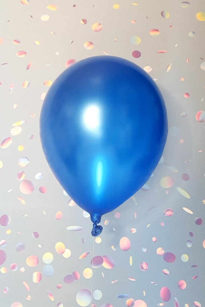 Metalik Mavi Balon 12" 30 Cm Metalik Balon 10lu Paket - 1
