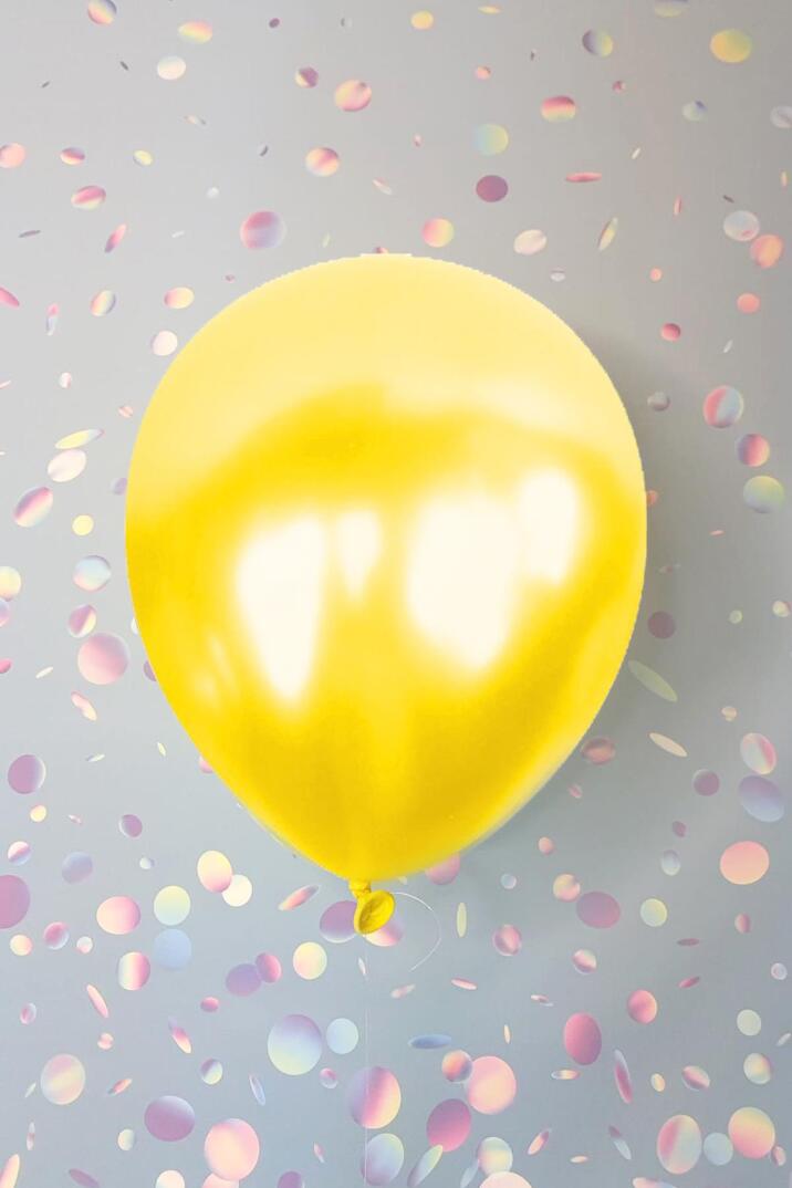 Metalik Sarı Balon 12" 30 Cm Metalik Balon 10lu Paket - 1