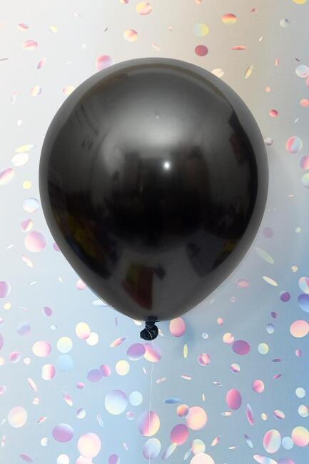 Metalik Siyah Balon 12" 30 Cm Metalik Balon 10lu Paket