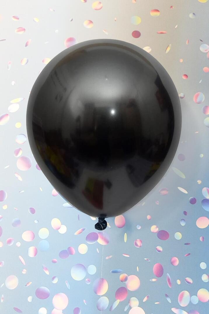 Metalik Siyah Balon 12" 30 Cm Metalik Balon 10lu Paket - 1