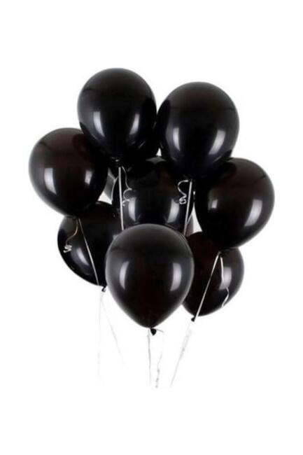 Metalik Siyah Balon 12" 30 Cm Metalik Balon 10lu Paket - 2